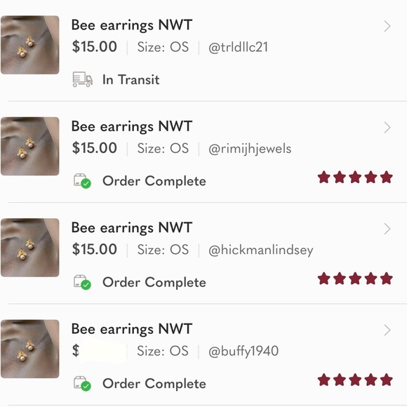 Bee Earrings - Picture 4 of 7